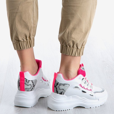 Women's white sneakers with a thick sole Gisela - Footwear