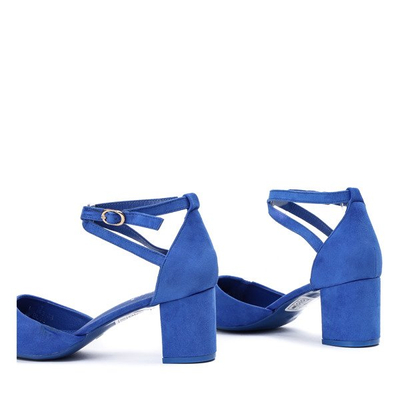 Blue pumps on the low post Blue Rose - Footwear 1