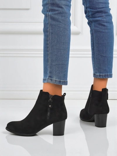 Women's eco-suede heeled ankle boots Midnight Bloom