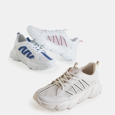 Beige women's sports sneakers Justar - Footwear