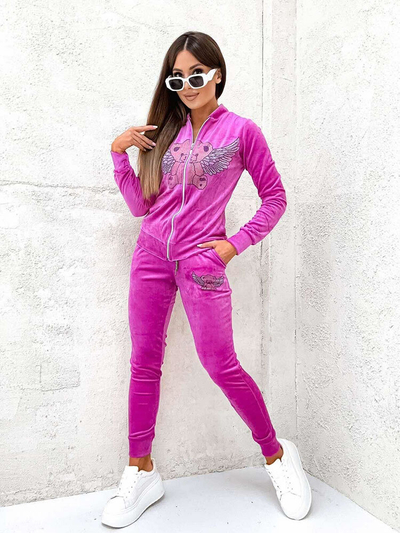 Royalfashion Серый женский комплект из полосатой толстовки