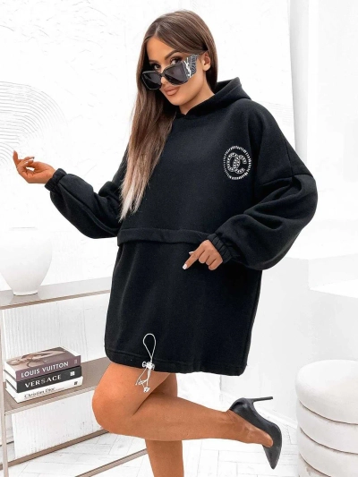 Royalfashion Women's cotton mini dress in sweatshirt style