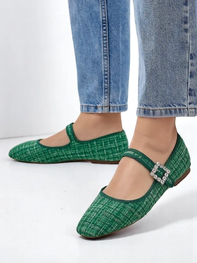 Женские ballet flats Royalfashion в клетку с пряжкой и ремешком Riffos