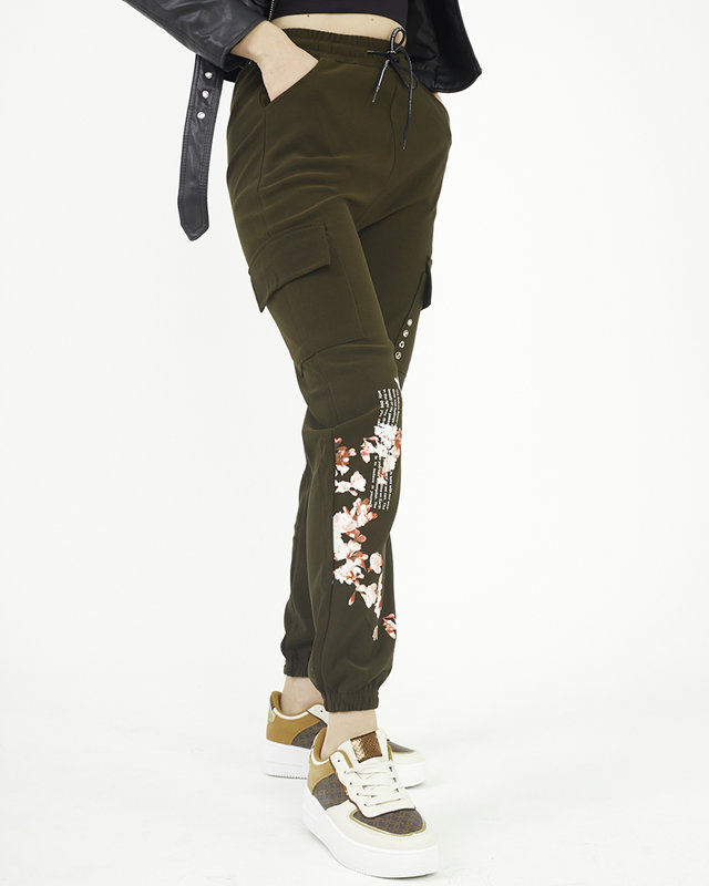 Women's cargo pants, green - Clothing