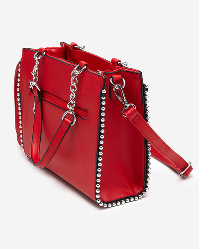 Women's small handbag with a woven insert - Accessories