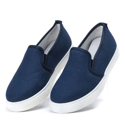 Granatowe trampki slip on Lennon- Obuwie