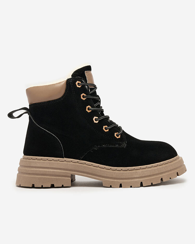 Royalfashion Black and brown women's insulated trapper boots Radoras