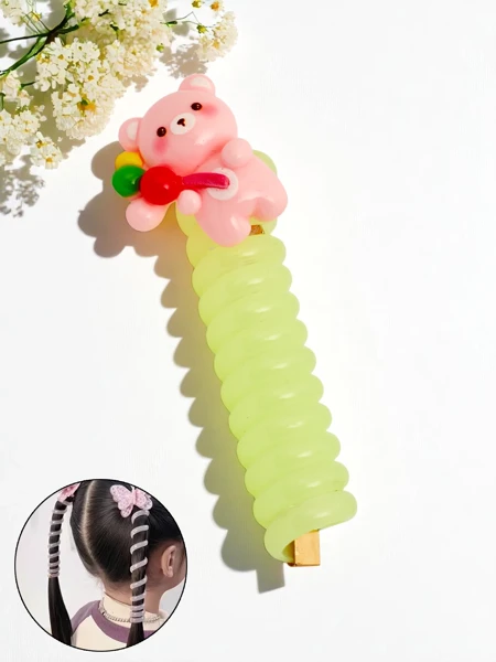 Royalfashion Matu gumija–atsperīte ar rotaļu lācīti Teddy Twist