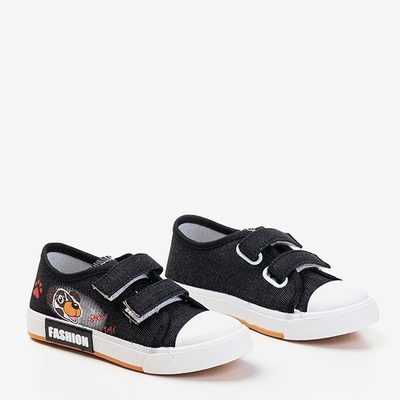 OUTLET Children's black velcro sneakers Jeff - Footwear