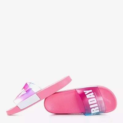 OUTLET Dark pink women's slippers Friday - Footwear