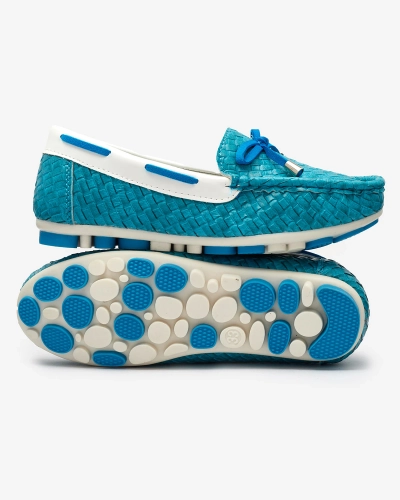 Turquoise children's moccasins Dannad- Footwear