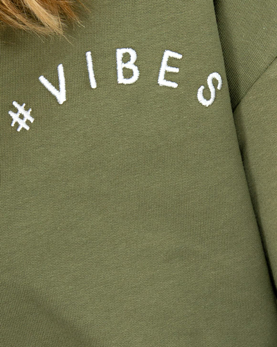 Dark green women's sports tracksuit set with crop top - Clothing