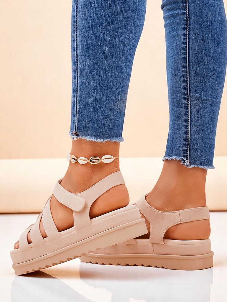 Sandaly Royalfashion - Caligae Beige Замша in Suggestu - Perfectae Aestati et Veri