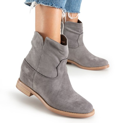 Gray cowboy boots on a covered wedge Terband - Footwear