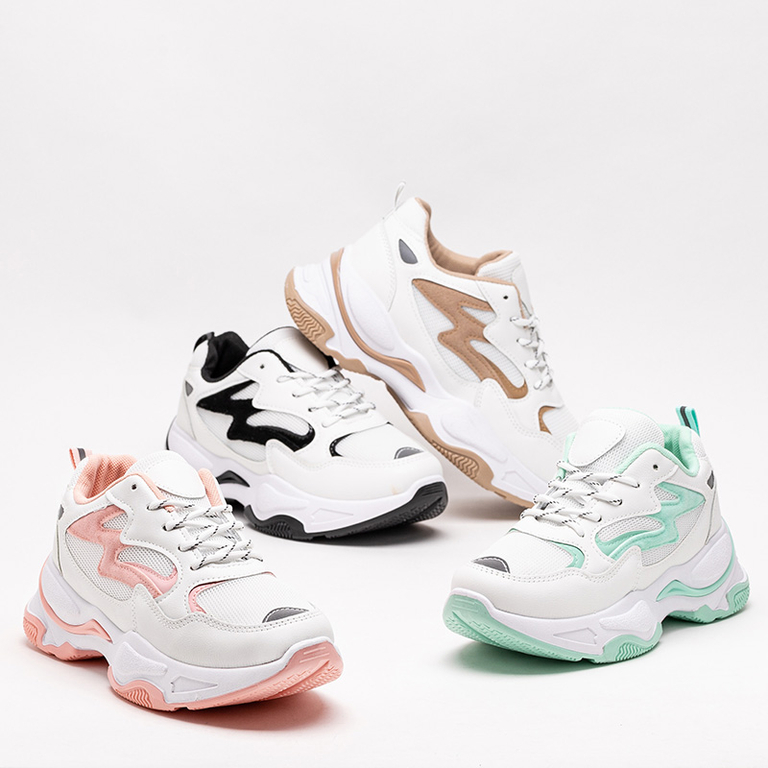 Green and white women's sports shoes Krinosi sneakers - Footwear