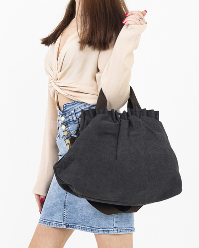 Черная женская сумка из ткани