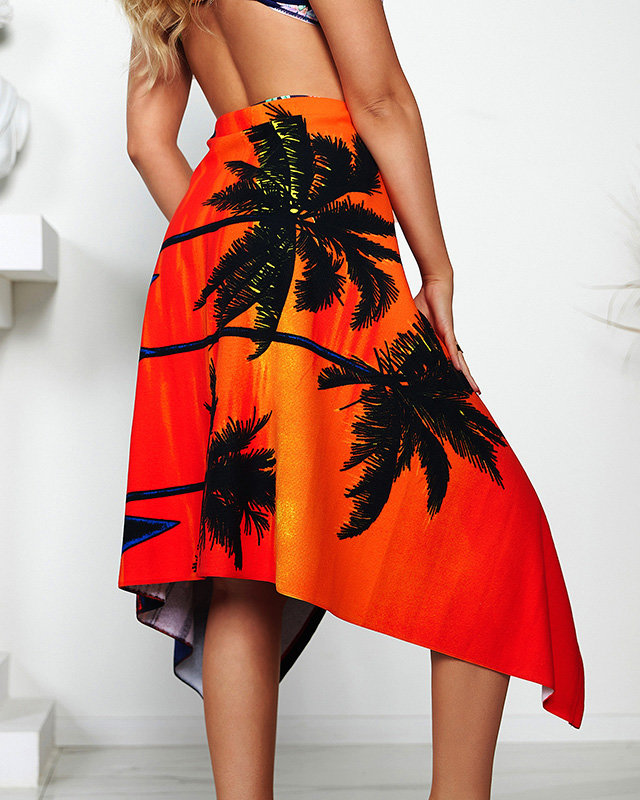 Orange Large Palm Beach Towel - Accessories