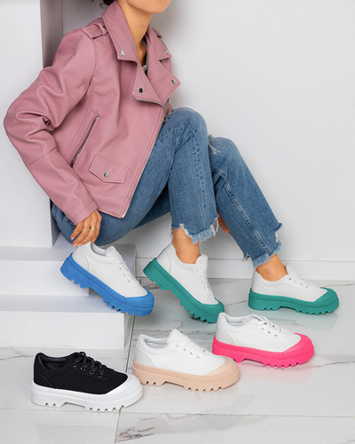 OUTLET Women's sneakers in white with a green sole Comp - Footwear
