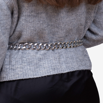 Decorative silver chain belt - Accessories