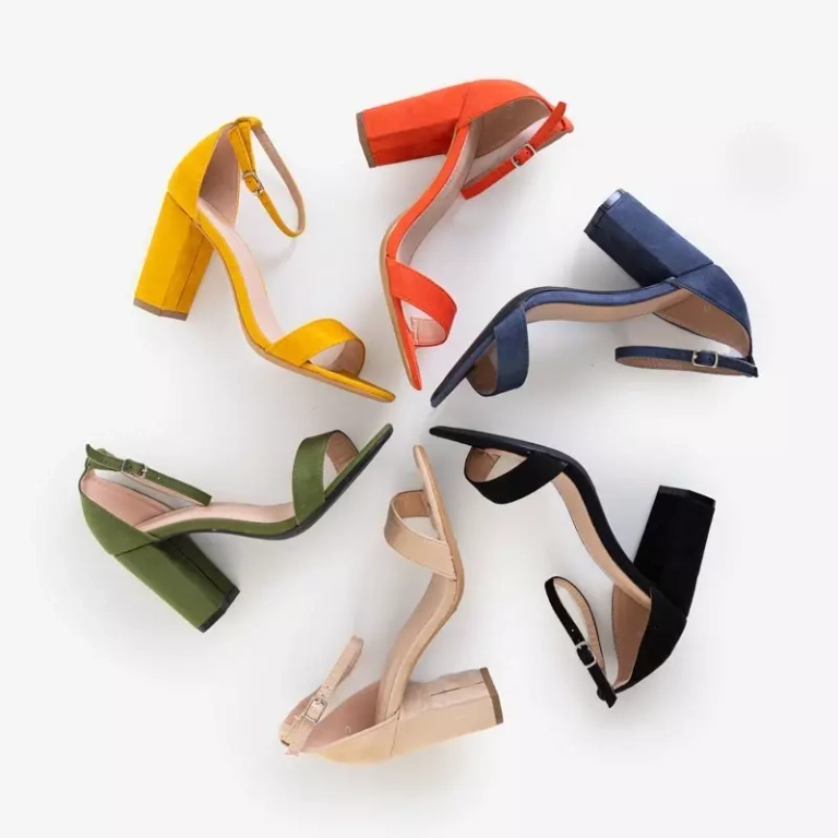 OUTLET Navy blue women's sandals on the Anniet post - Footwear