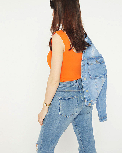 Оранжевый топ с цирконами