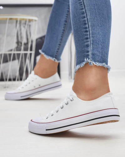 White women's classic lace-up sneakers Ogisa - Footwear