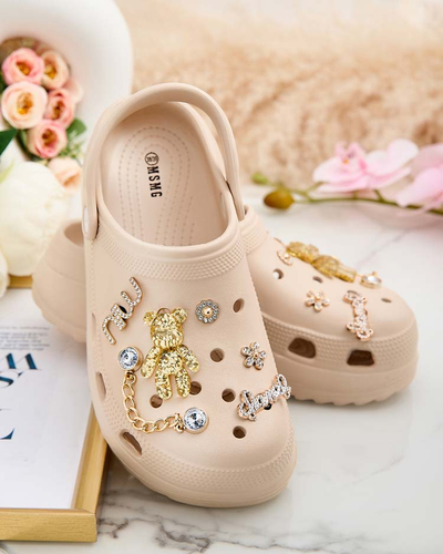 Royalfashion Women's rubber flip-flops with Fescas ornaments