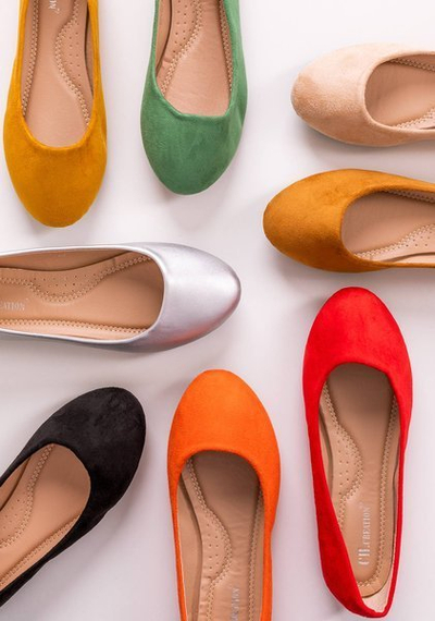 Royalfashion Orange eco-suede women's ballerinas Marius