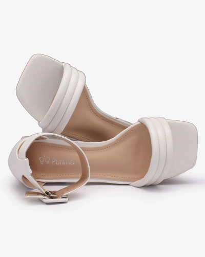 Royalfashion White Laylin сандалии на низком каблуке