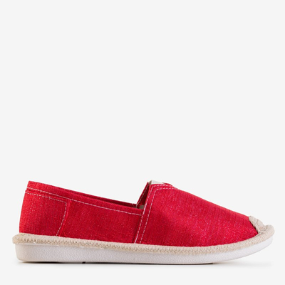 Women's red espadrilles with a shiny thread Hagenti - Footwear