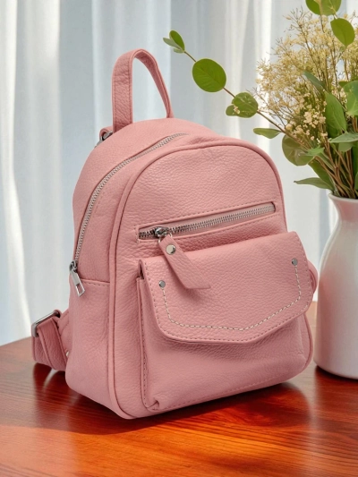 Plecak damski Ariadne Rosa Królewska Moda ze skóry ekologicznej 25x25 cm