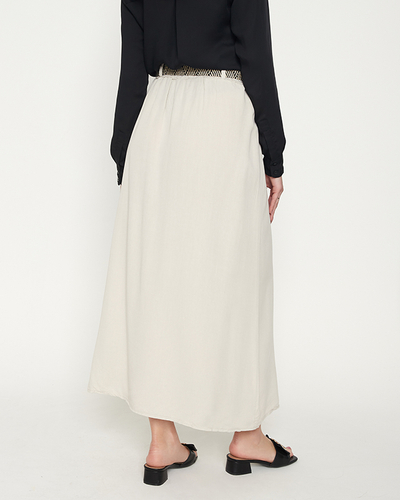Women's midi skirt, light gray - Clothing