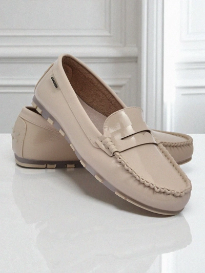 Beige Kallista Women's Loafers - Premium Suede Ecological Leather