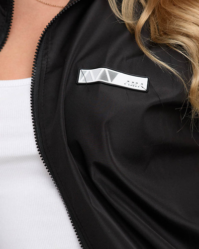 Women's black sports zip-up sweat suit - Clothing