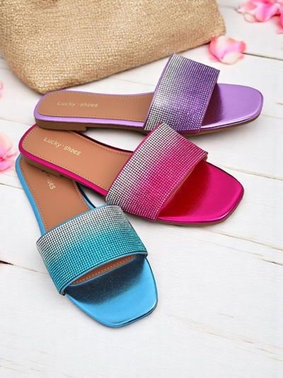 Royalfashion Women's Flip-Flops with Zircons ShinyGlow