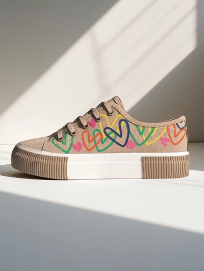 Royalfashion Women's sneakers with heart print Sercess