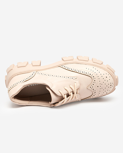 Beige women's shoes with an openwork accent Uneri - Footwear