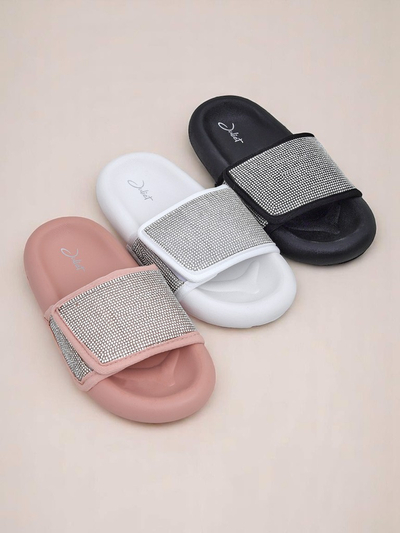 Royalfashion Women's Flat Sole Flip Flops Sparkle Step