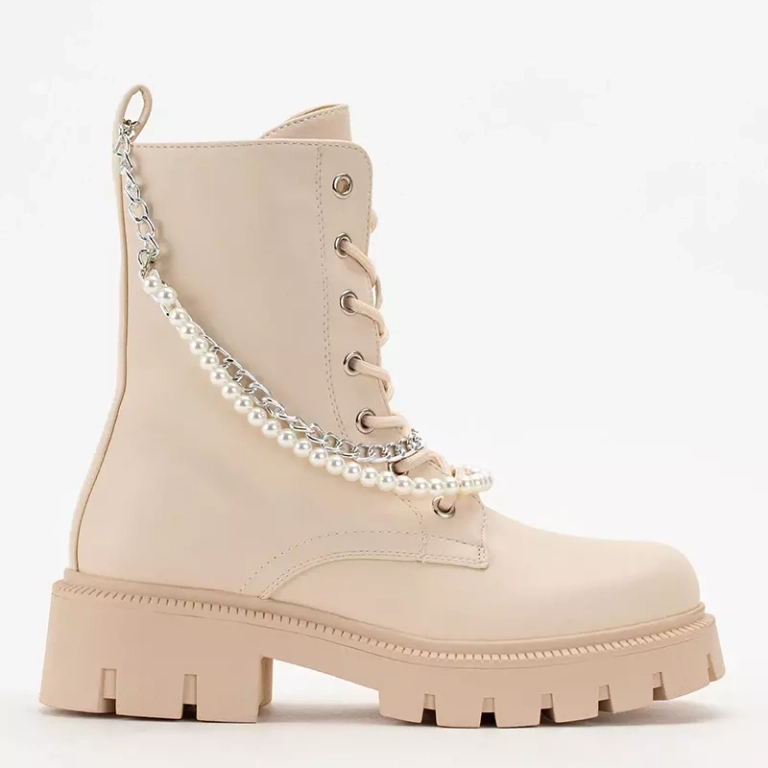 OUTLET Кремовые женские сумки с цепочкой и жемчугом Агсива - Обувь