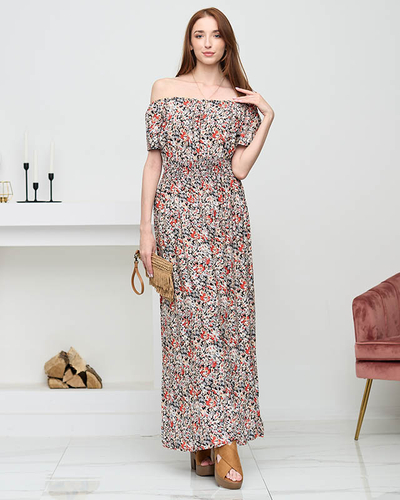 Women's black patterned maxi dress. Clothing
