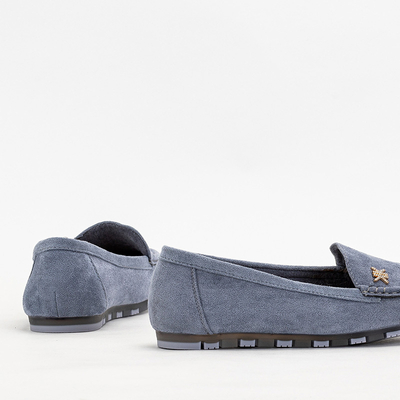 Light blue women's moccasins with gold accessory Skuizo - Footwear