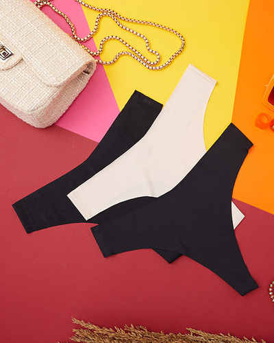 One-color women's seamless string set 3 / pack - Underwear