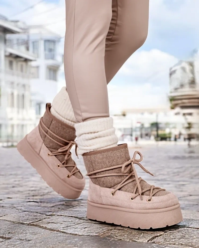 Royalfashion Women's lace-up Filori snow boots