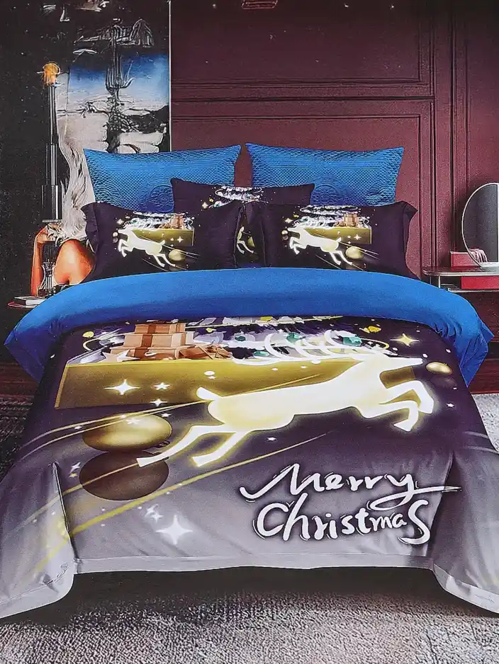 Royalfashion Ziemassvētku gultas veļa 160x200 komplekts 3 DAĻAS