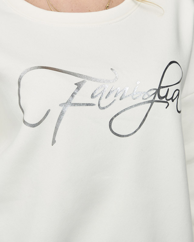 Women's sweatshirt with writing in white- Clothing