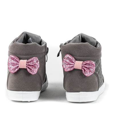 Gray girls &#39;boots with a bow Dafna - Footwear 1