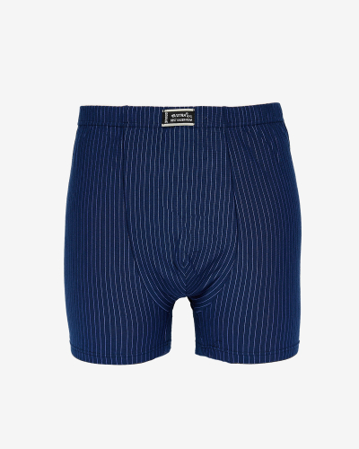 Royalfashion Navy blue men's striped boxer briefs PLUS SIZE