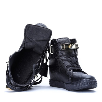 Black sneakers on an indoor Denney wedge - Footwear