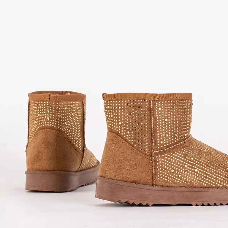 OUTLET Women's snow boots with camel zircons Rudis - Footwear