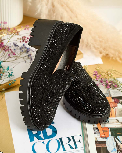 Royalfashion Sieviešu mokasīni ar cirkoniem Epolls